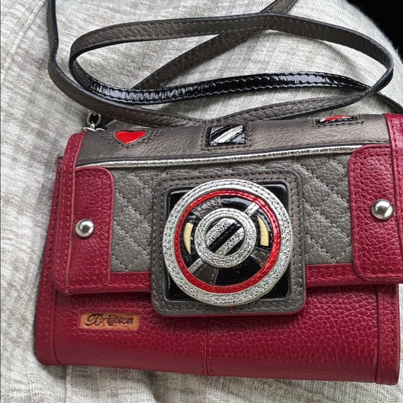 Brighton Handbags - Brighton Red and Gray Crossbody Bag